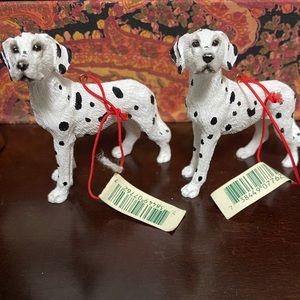 2 Dalmatian figurines/hanging ornaments (sold together)